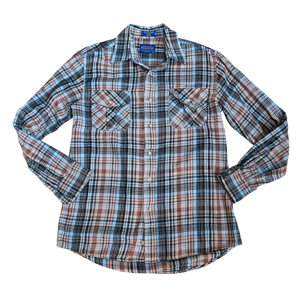 Pendleton Men’s Sz S Blue Plaid Button Down Shirt Kingston Fitted Classic